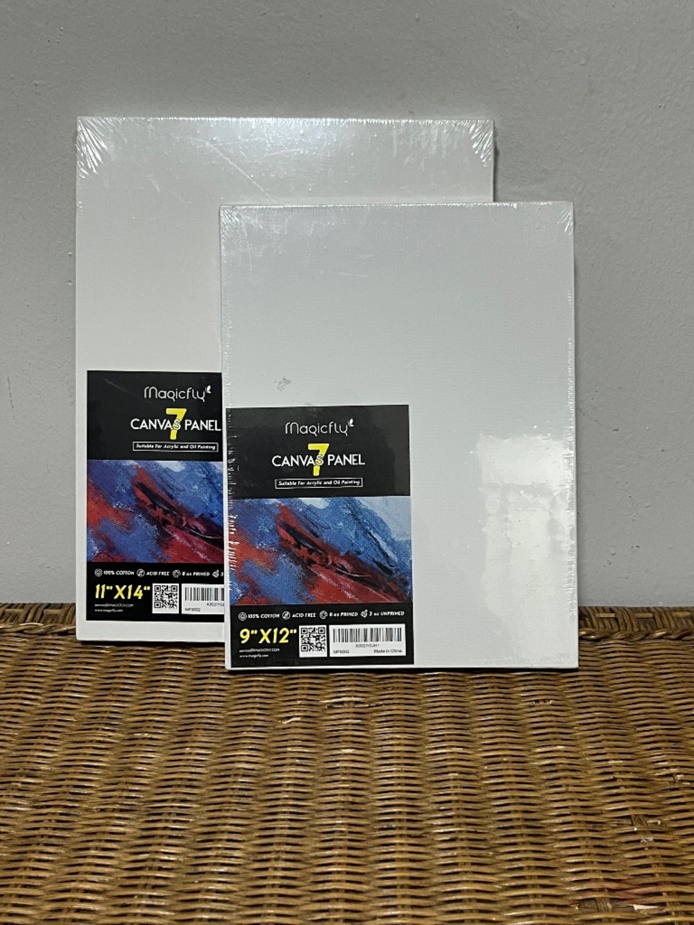 Magicfly painting canvas panels. Set of 2.  Sz. 9"x12 & 11"x14"